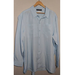 Enterprise Holdings Mens Solid Blue Dress Shirt XL